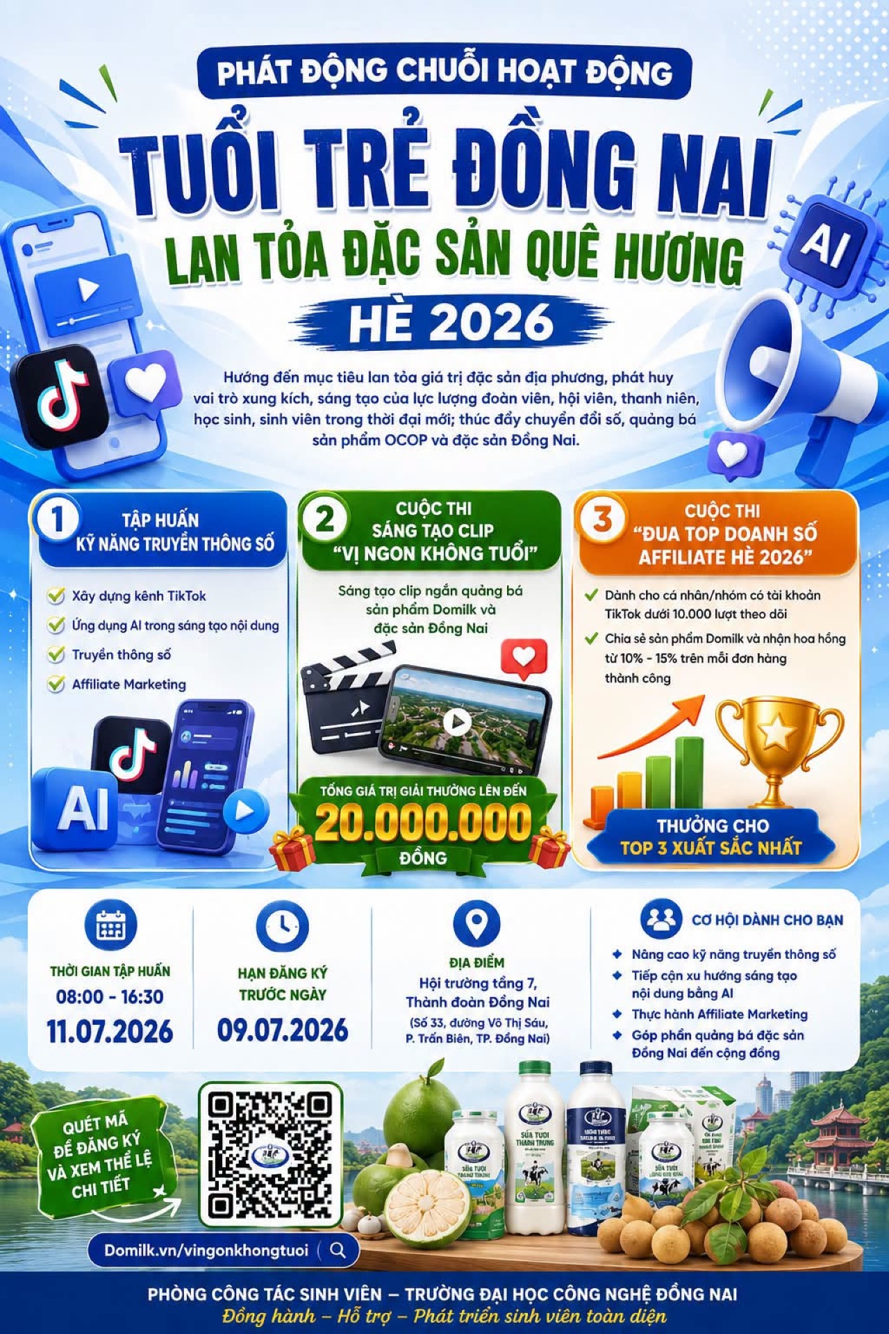 CHÍNH THỨC PHÁT ĐỘNG CHUỖI HOẠT ĐỘNG “TUỔI TRẺ ĐỒNG NAI – LAN TỎA ĐẶC SẢN QUÊ HƯƠNG” HÈ 2026
